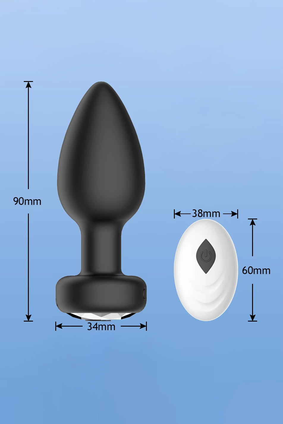 USB rechargeable anal plug with frequency vibration settings