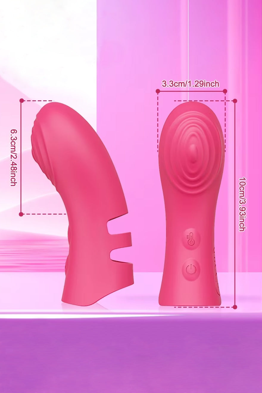 USB rechargeable heated finger vibrator female pleasure massager