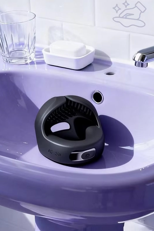 USB rechargeable vibrating cock ring with ball stimulation