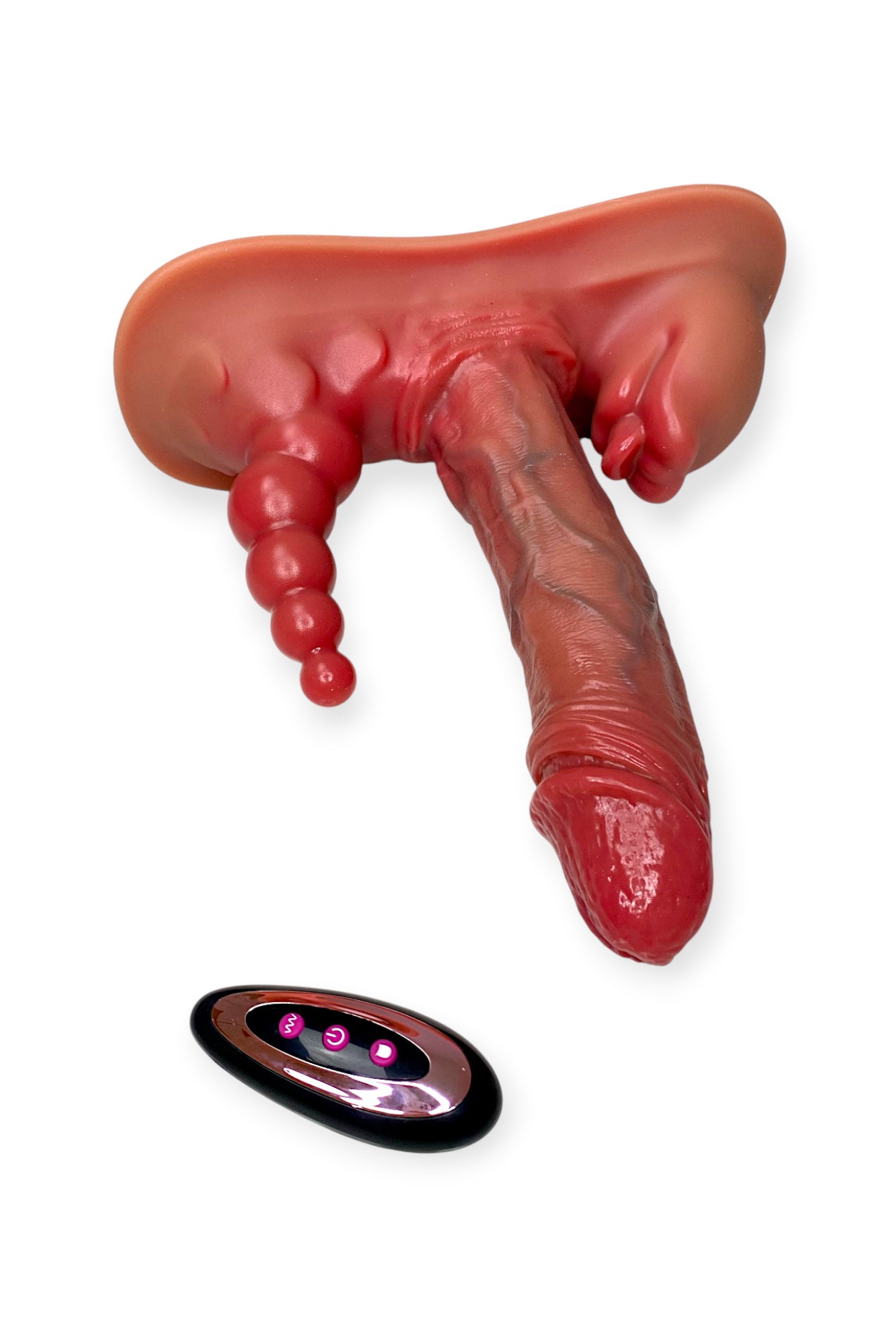 Waterproof rechargeable realistic dildo for hands-free pleasure