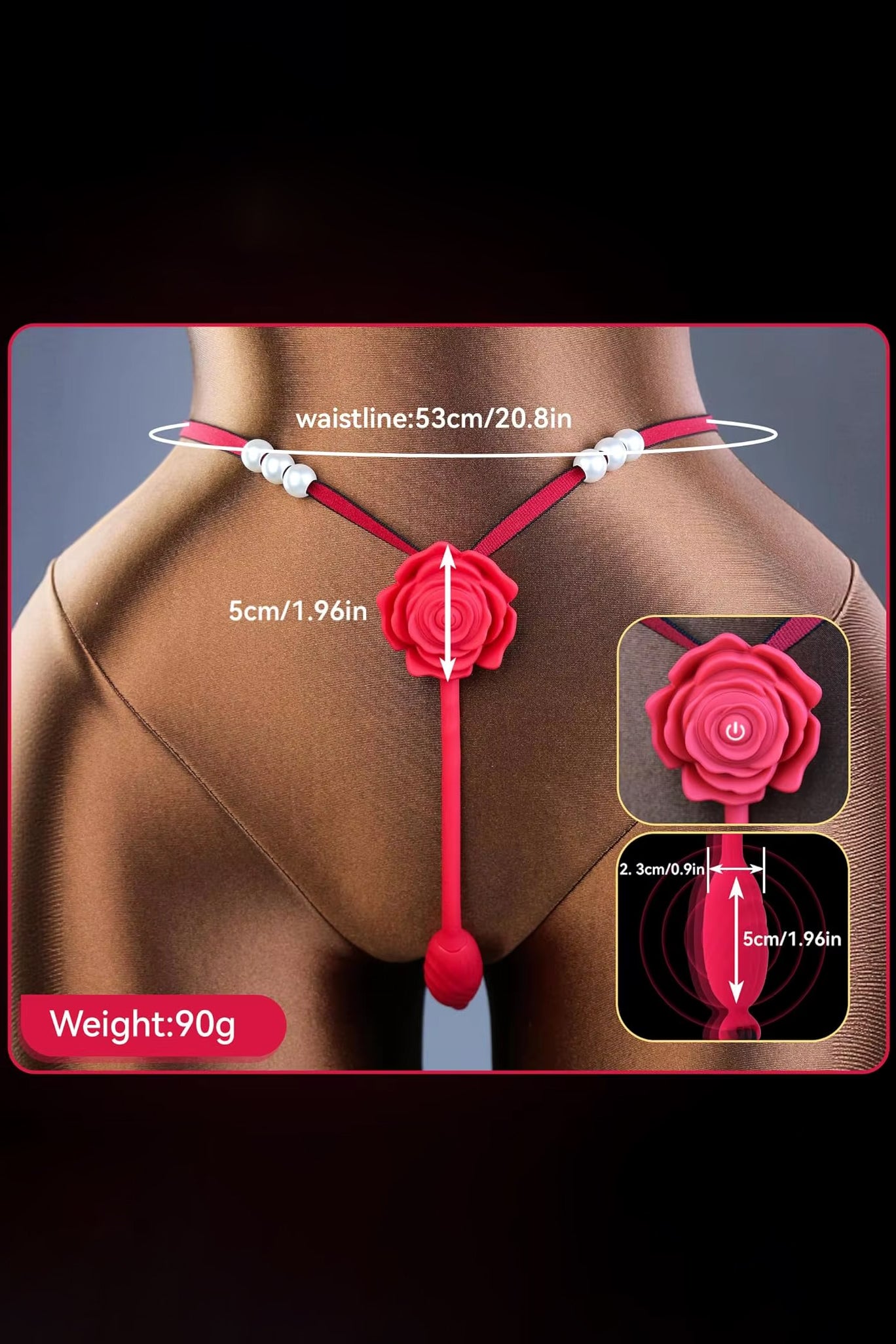 Wearable thong panty vibrator with pearls