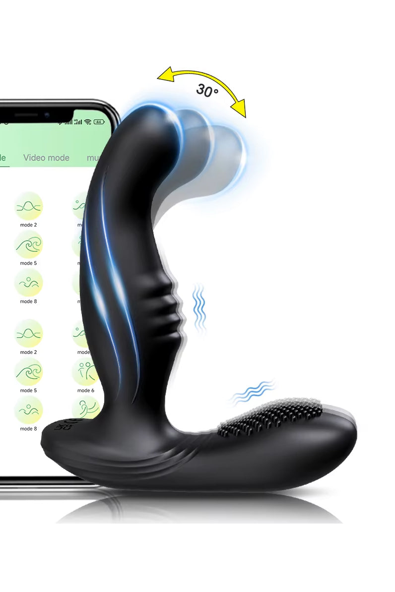app controlled prostate massager moving tip perineum stimulator waterproof
