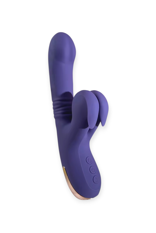 auraluxe 3 in 1 thrusting rabbit vibrator purple