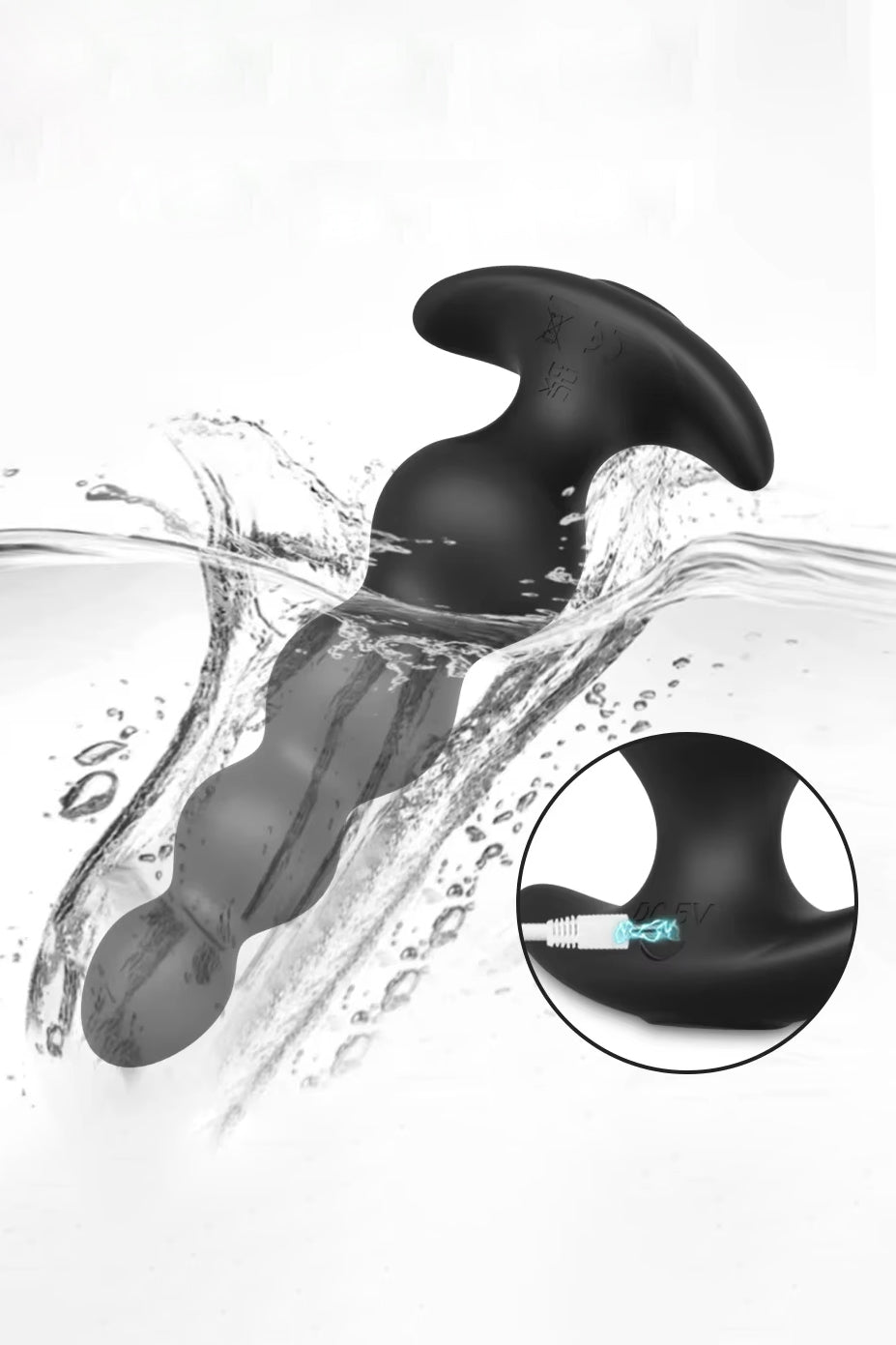 Vibrating Anal Beads Butt Plug with App Control  Pink Grapes
