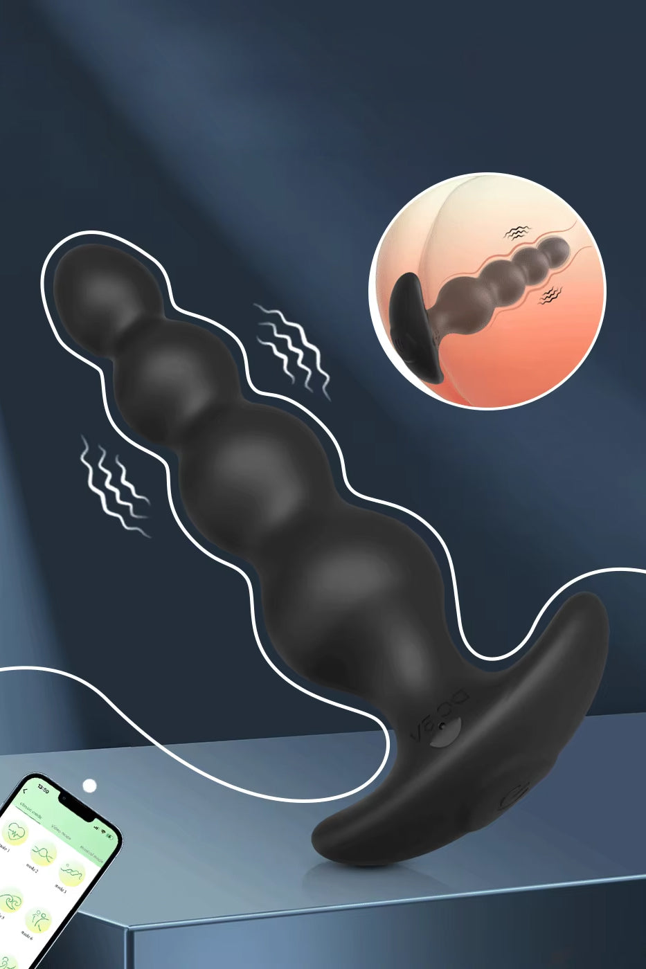 Vibrating Anal Beads Butt Plug with App Control Pink Grapes Vibrating Anal Beads Butt Plug with App Control Pink Grapes