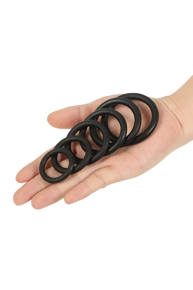 black silicone cock rings set of 3 flexible support rings