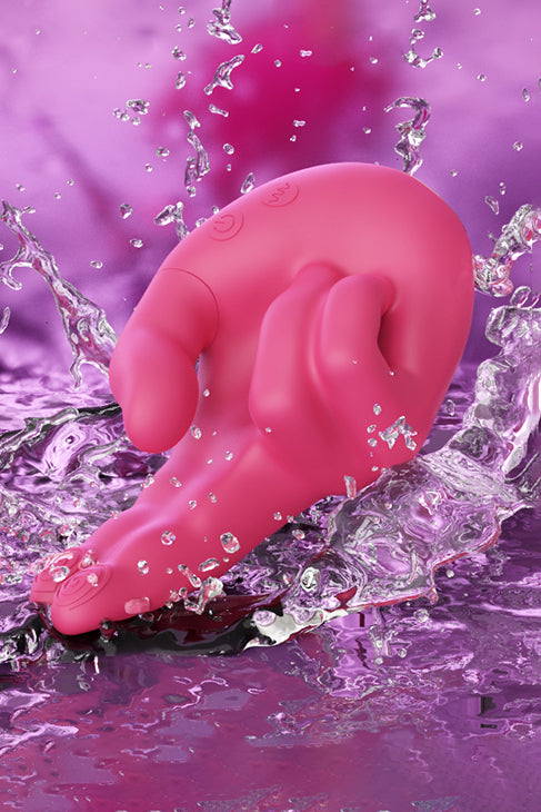 dual stimulation sex toy finger vibrator heated silicone design