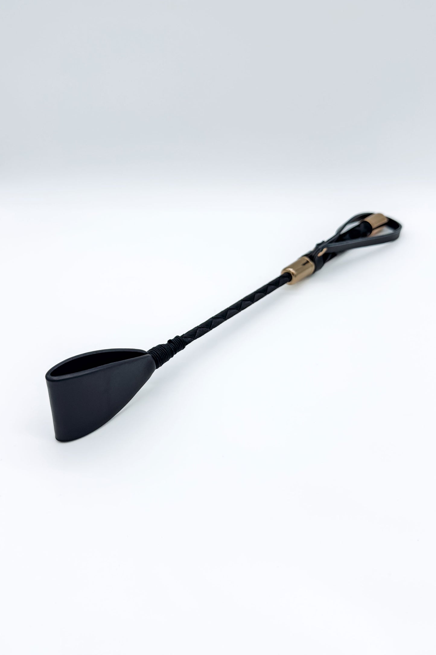 faux leather paddle whip black bondage whip with wrist strap