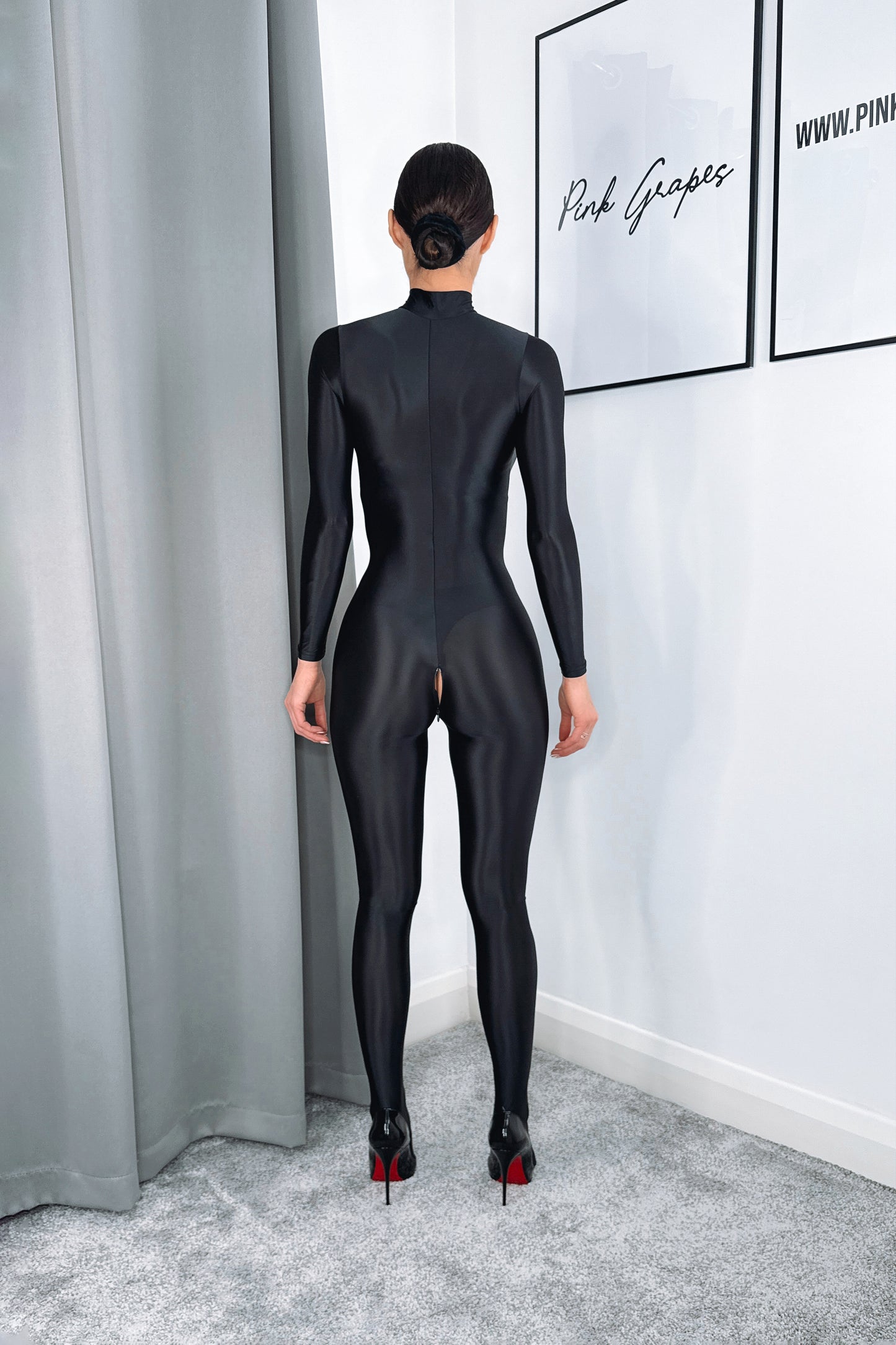 glossy semi opaque bodystocking nylon spandex body suit sculpting fit