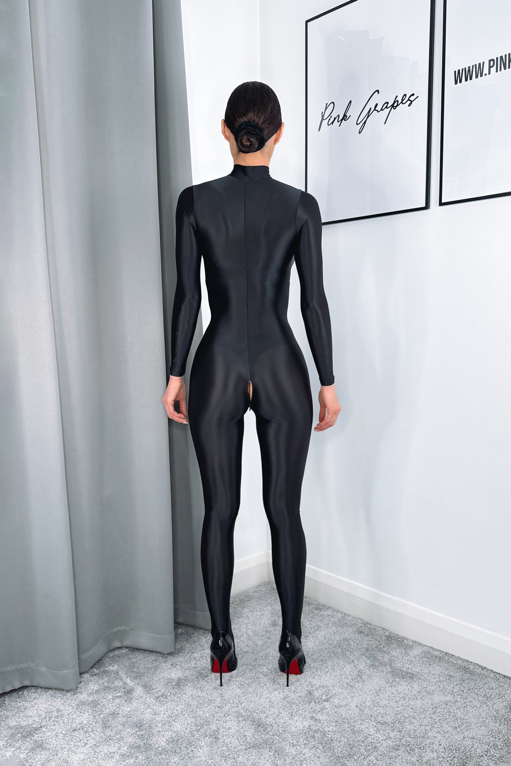 glossy semi opaque bodystocking nylon spandex body suit sculpting fit