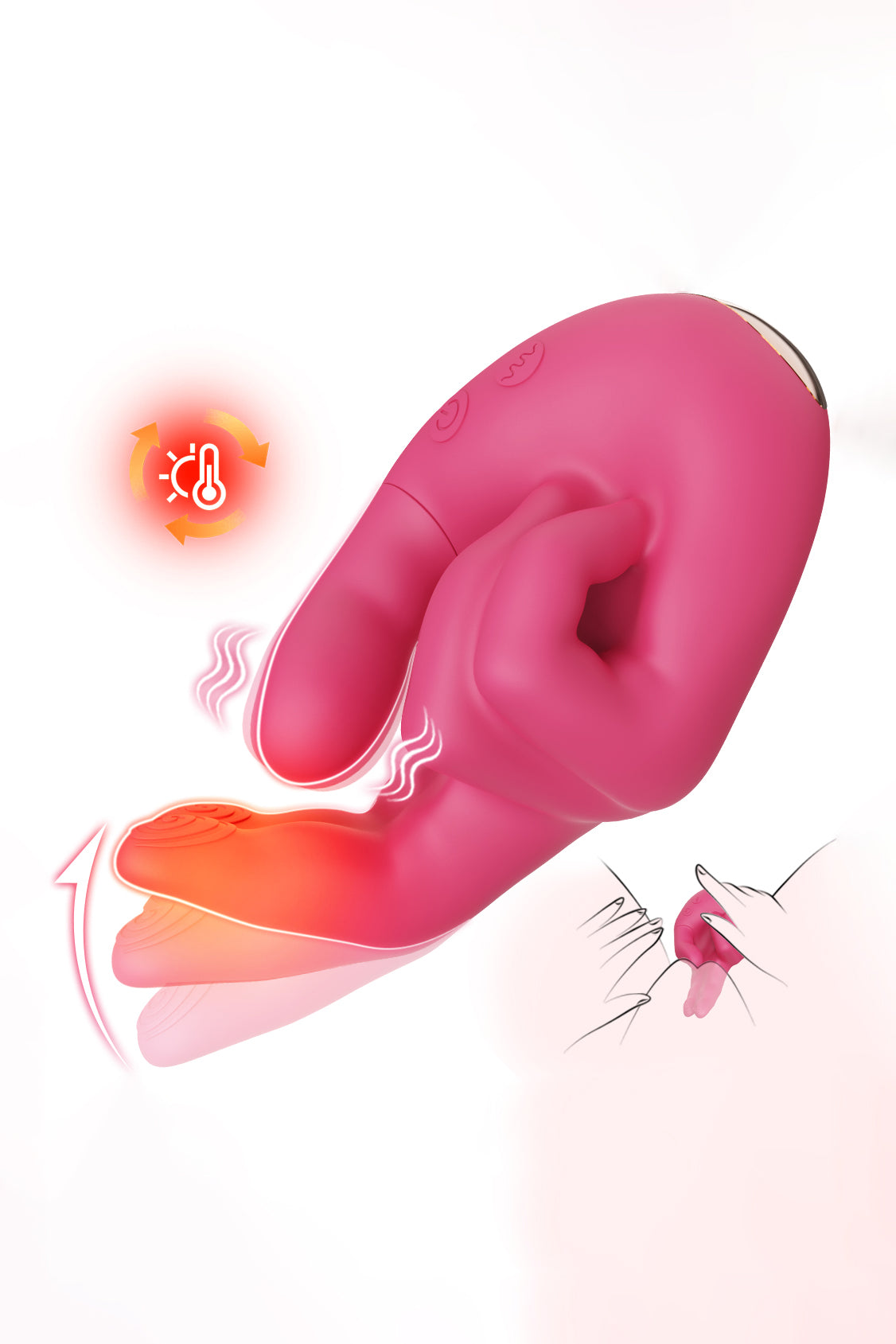 heated finger vibrator G spot and clitoral stimulator pink