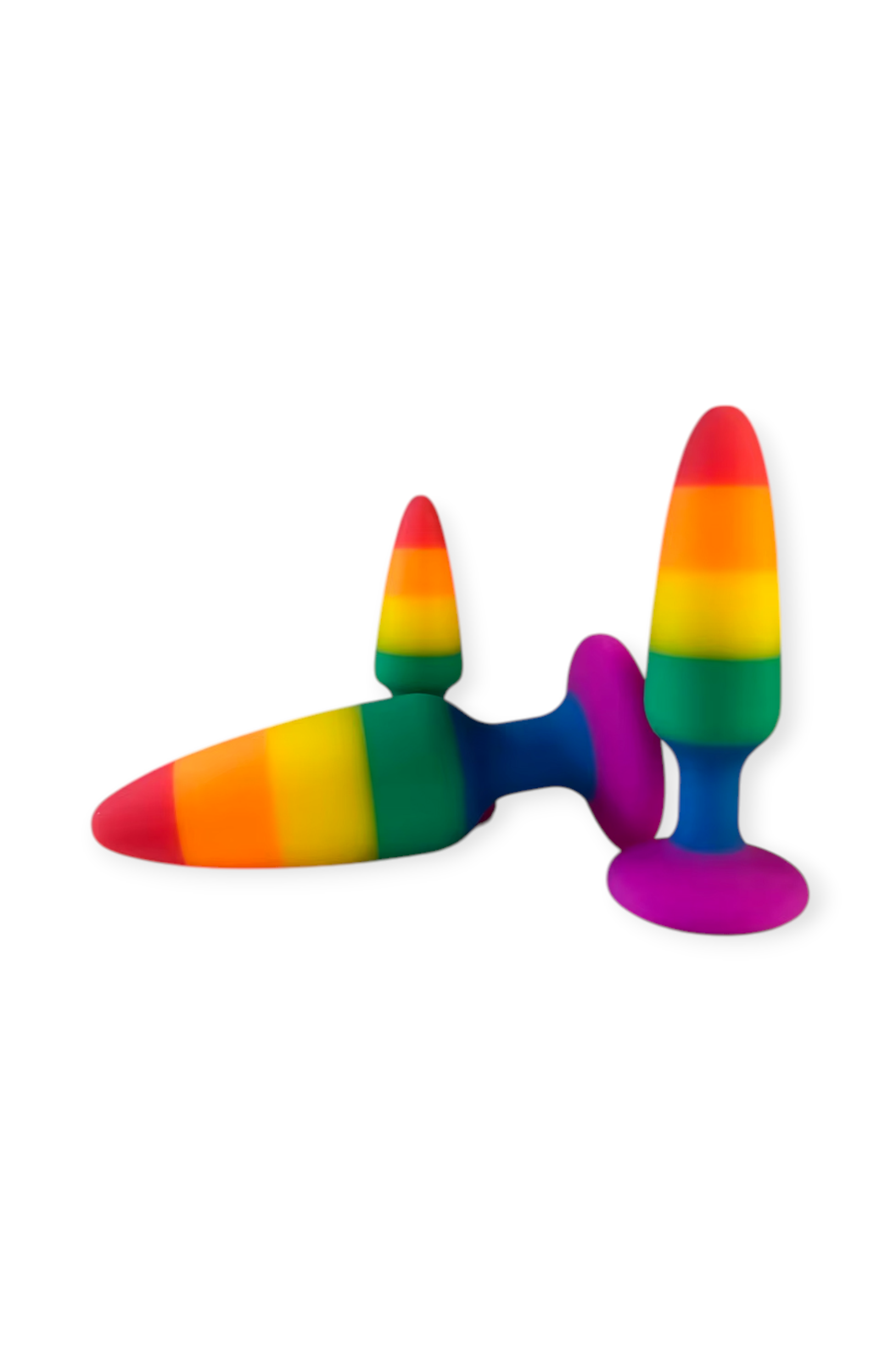 lgbt pride silicone butt plug waterproof easy clean rainbow colourful plug