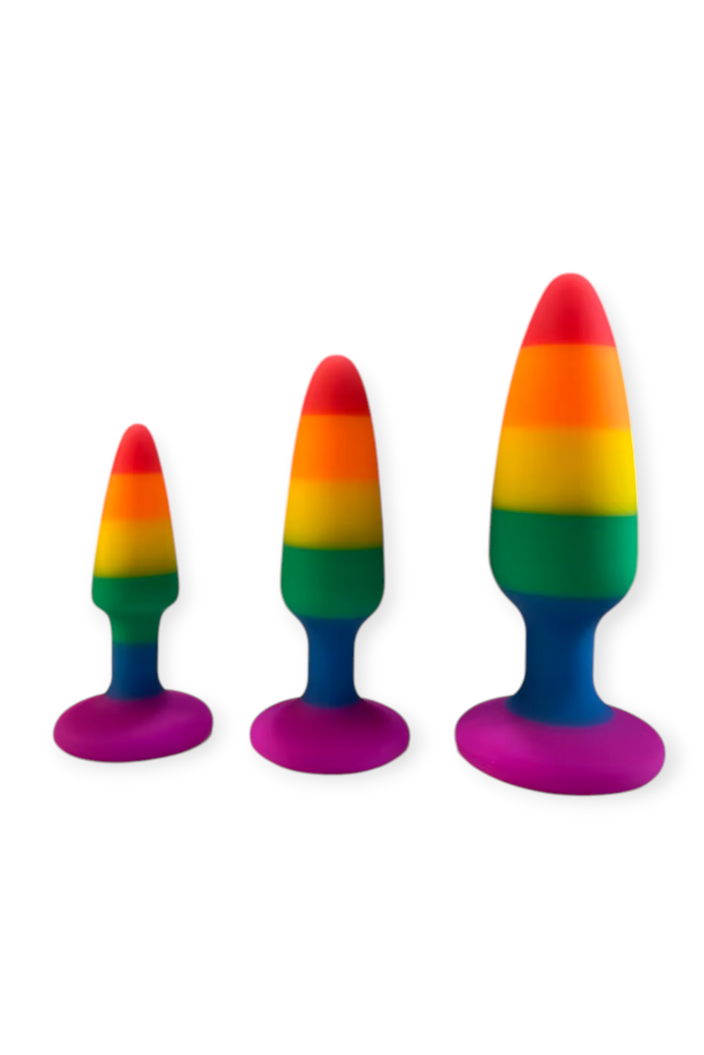 lgbt rainbow butt plug small size body safe silicone beginner friendly plug