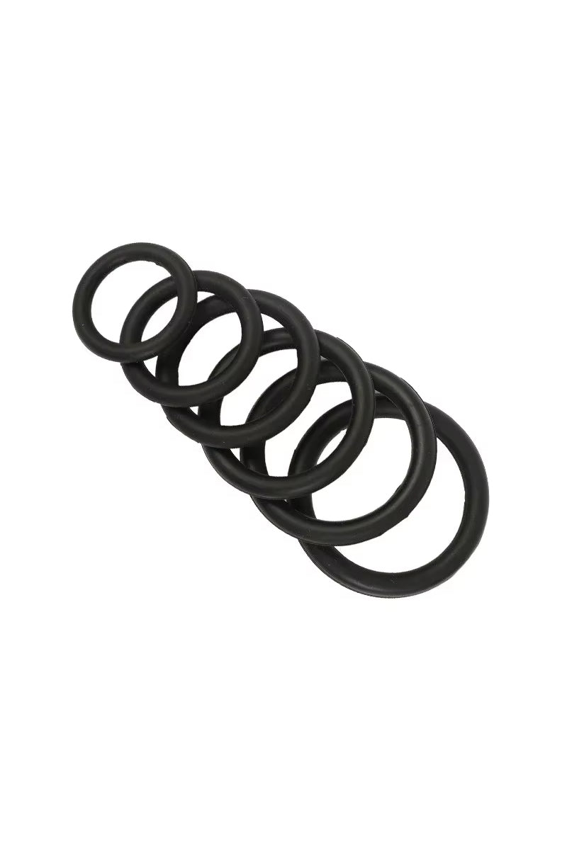 matte black silicone erection support rings close up