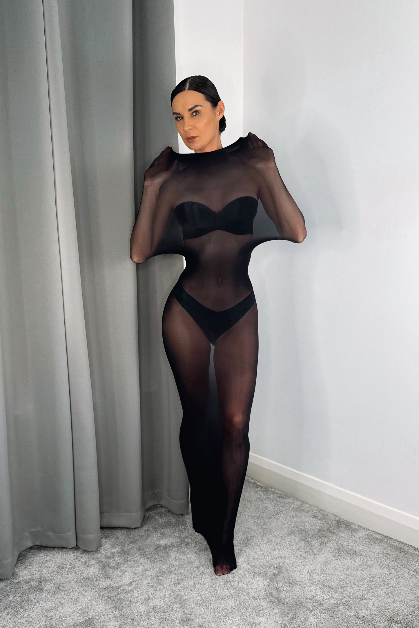 oil shine full body encasement cocoon bodystocking