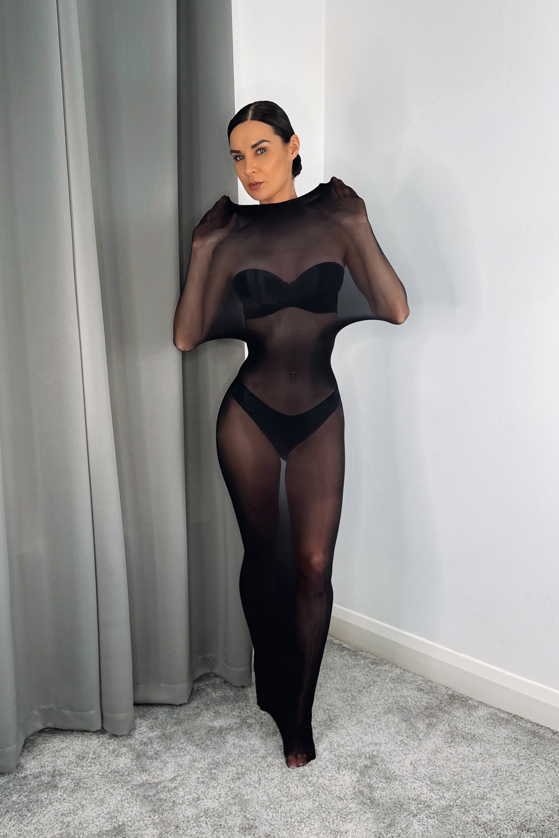 oil shine full body encasement cocoon bodystocking