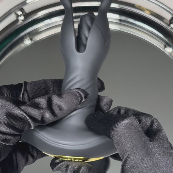 Thrusting expanding butt plug with remote showing 360 degree petal movement and 9 modes