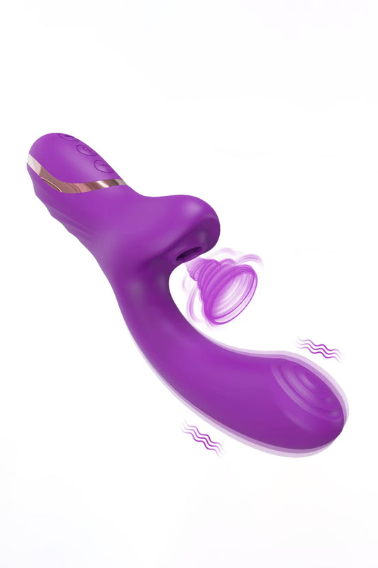 rabbit vibrator dual stimulation G spot and clitoral suction silicone rechargeable