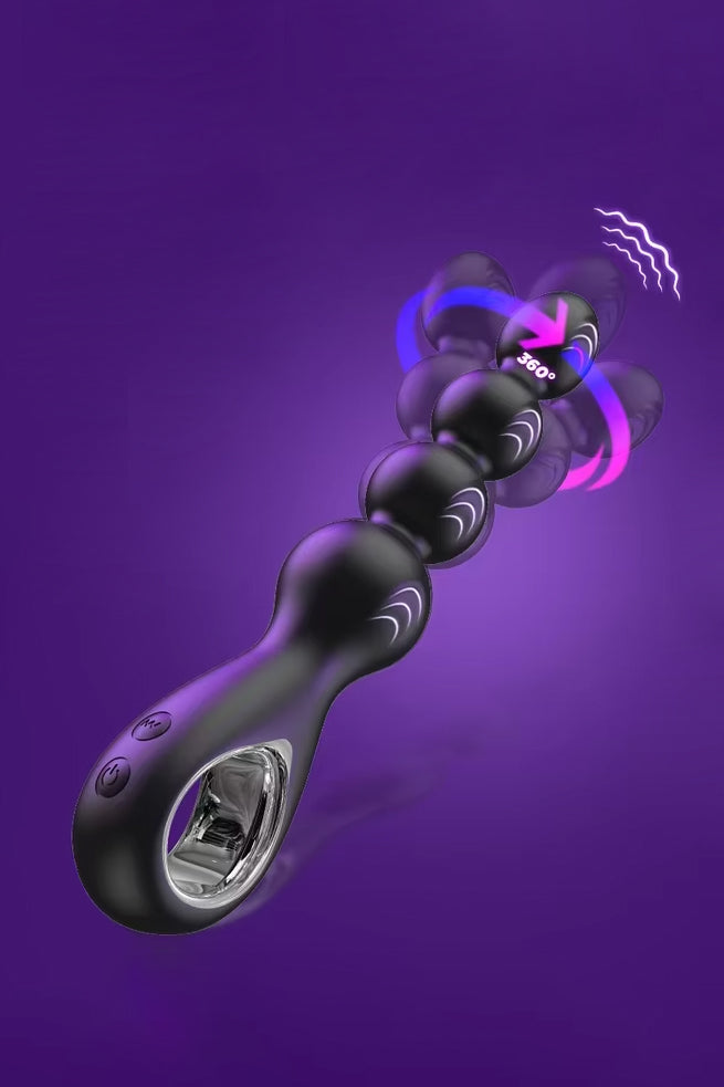 rechargeable rotating butt plug with vibration modes body safe silicone