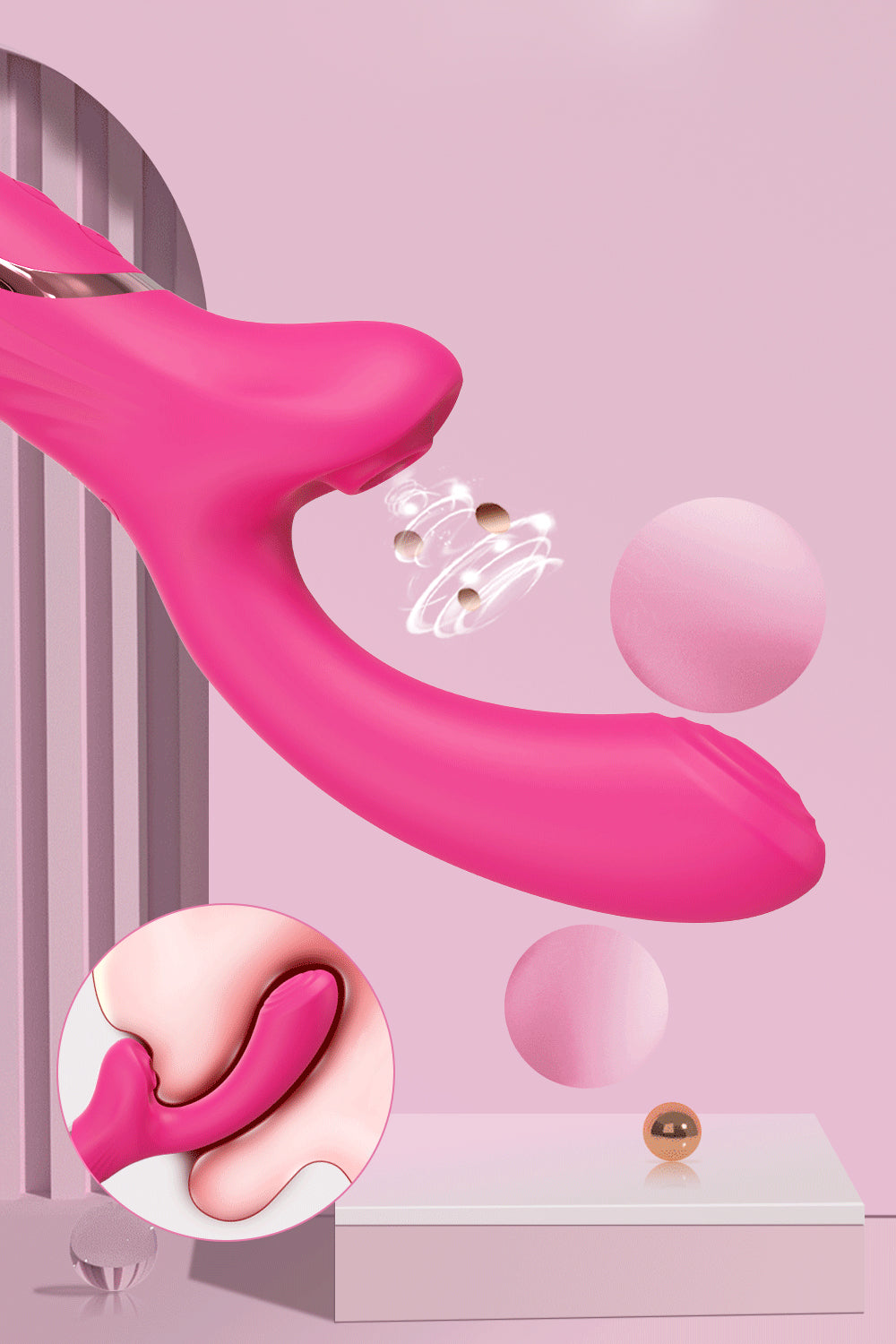 rechargeable silicone rabbit vibrator clitoral suction dual stimulation G spot toy