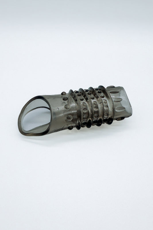 ribbed dotted penis sleeve with testicular ring