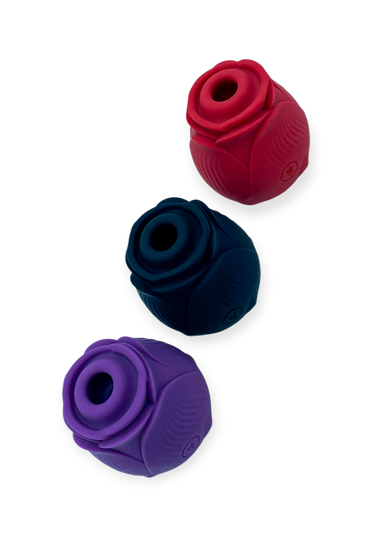 rose clitoral suction vibrator in purple red and black