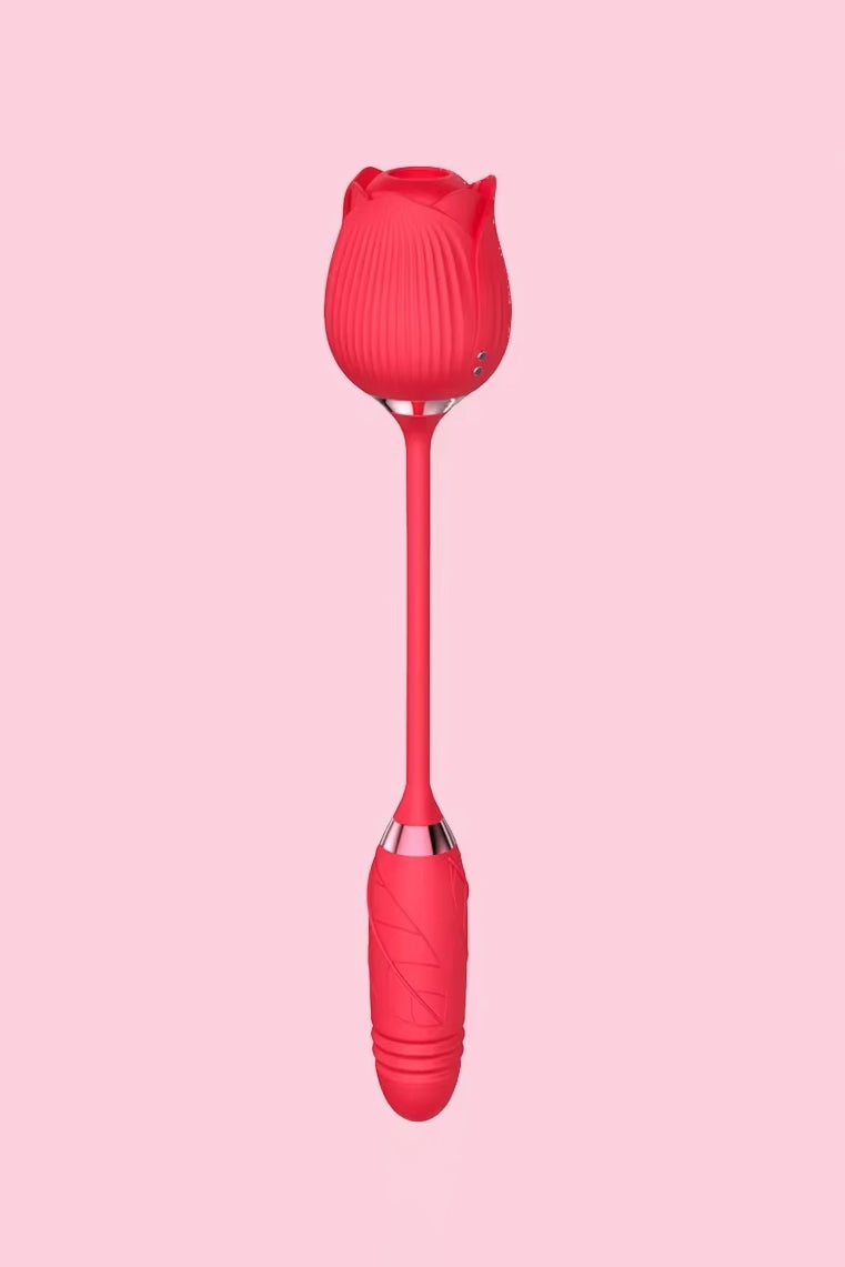 rose design clitoral sucker and g spot vibrator