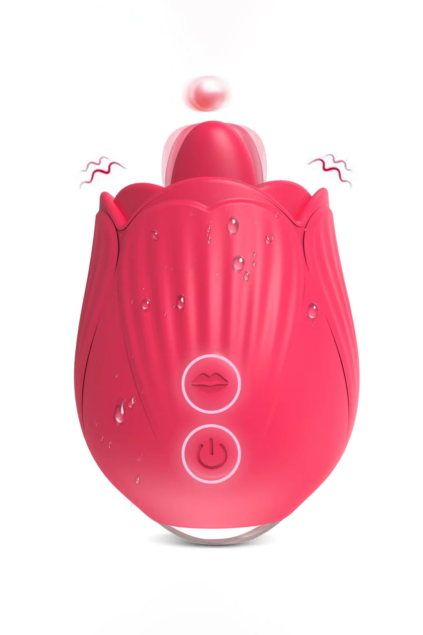 rose tongue licking vibrator silicone rechargeable