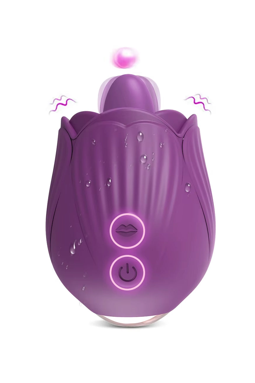 rose toy licking vibrator for women dual motor