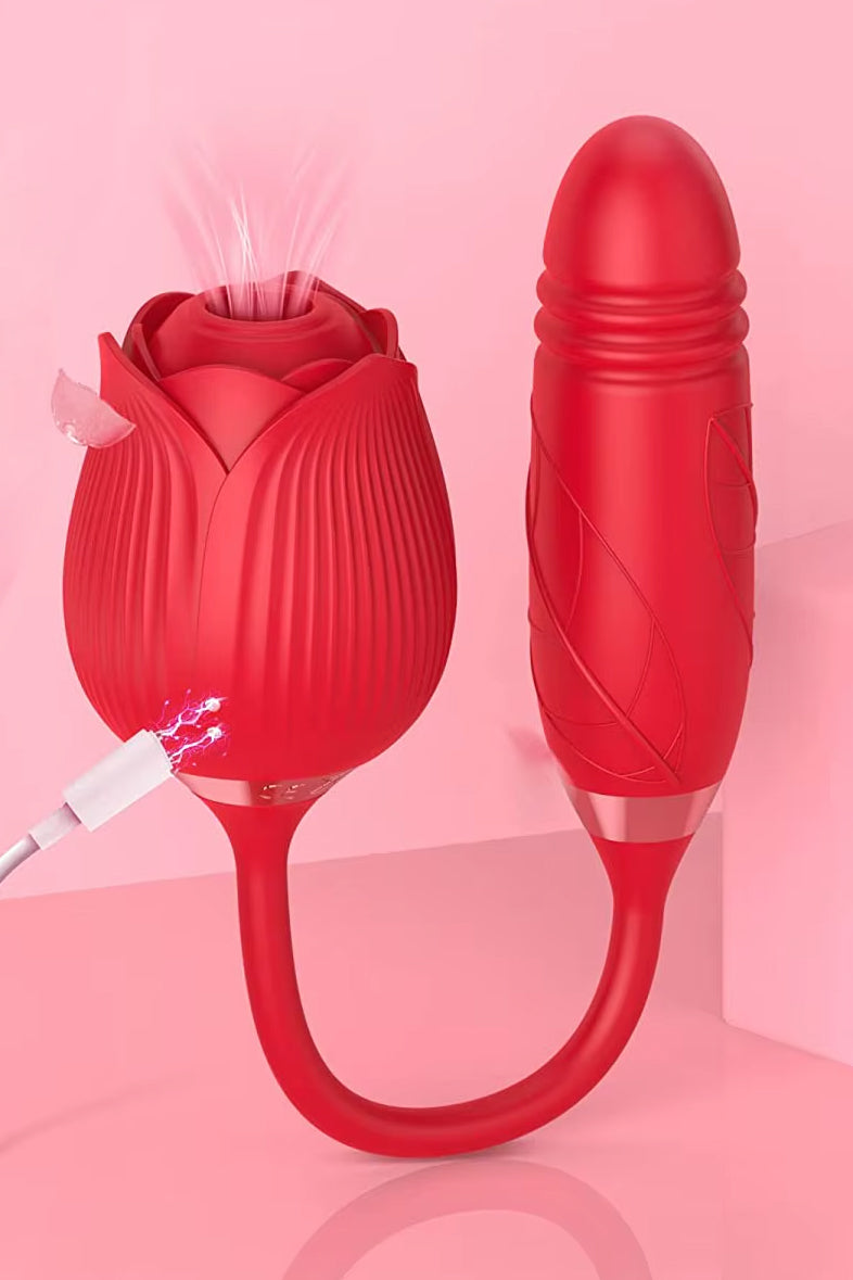 Rose G-Spot & Clitoral Sucking Vibrator Pink Grapes Rose G-Spot & Clitoral Sucking Vibrator Pink Grapes