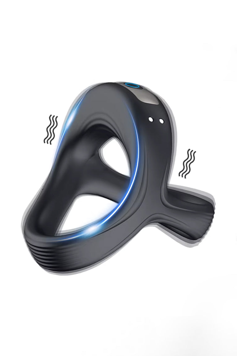 silicone vibrating cock ring with 10 modes for men