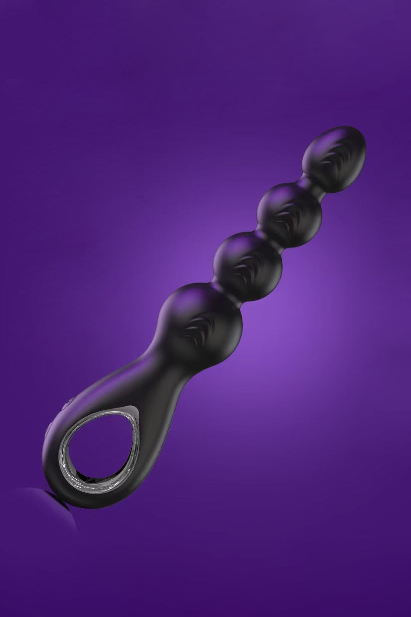 smooth silicone rotating beads butt plug discreet wellness toy