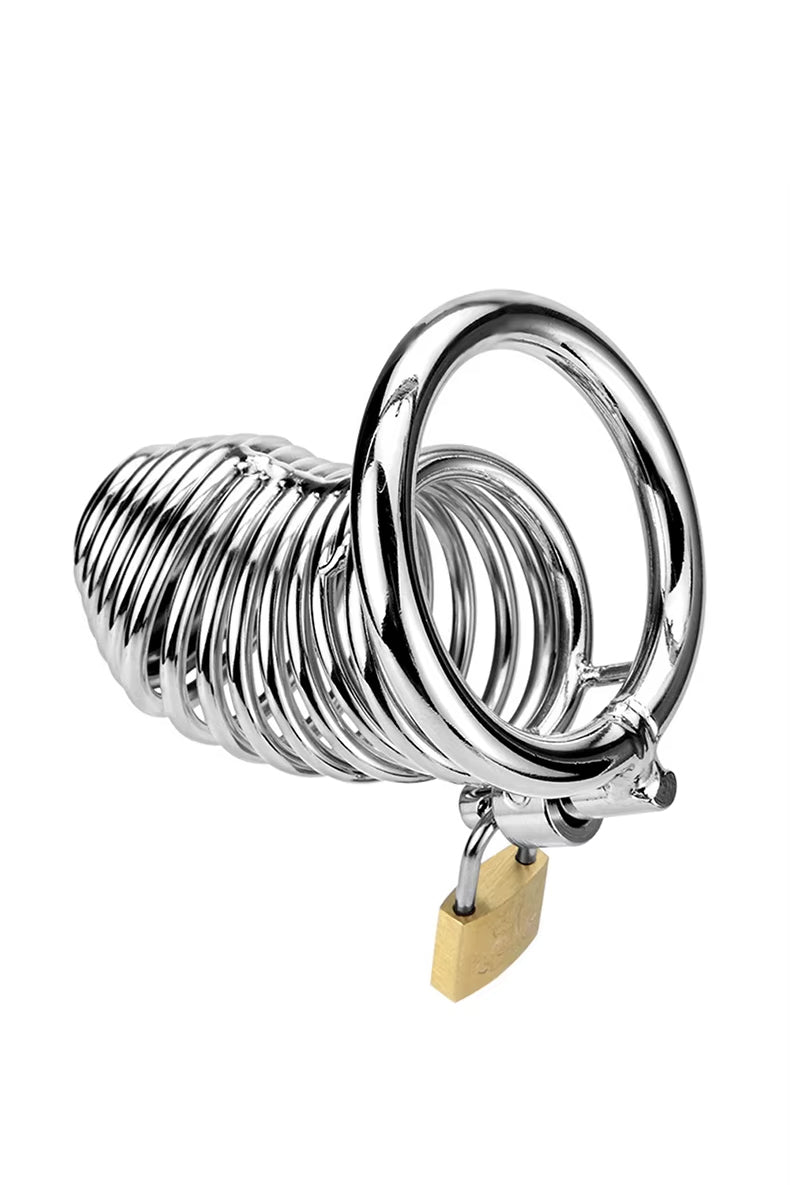 stainless steel chastity cage rounded head design