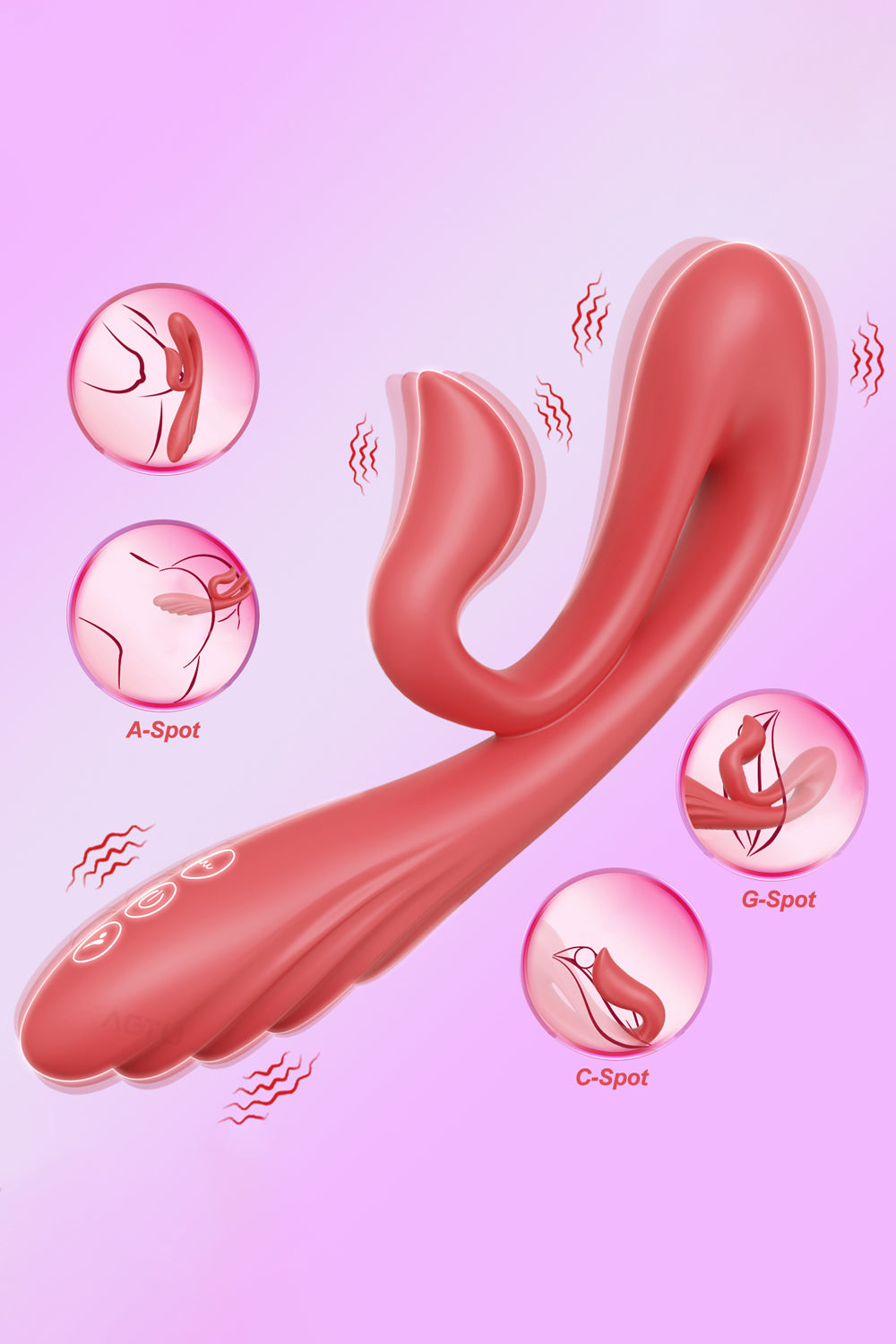 swan shape vibrator for clitoral and g spot and a spot stimulation