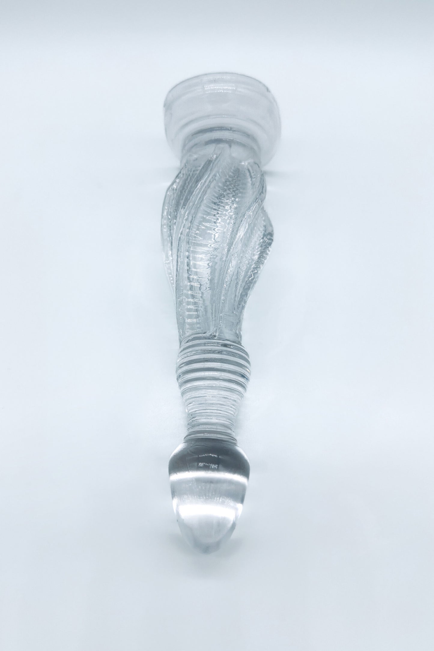 transparent silicone anal plug textured design