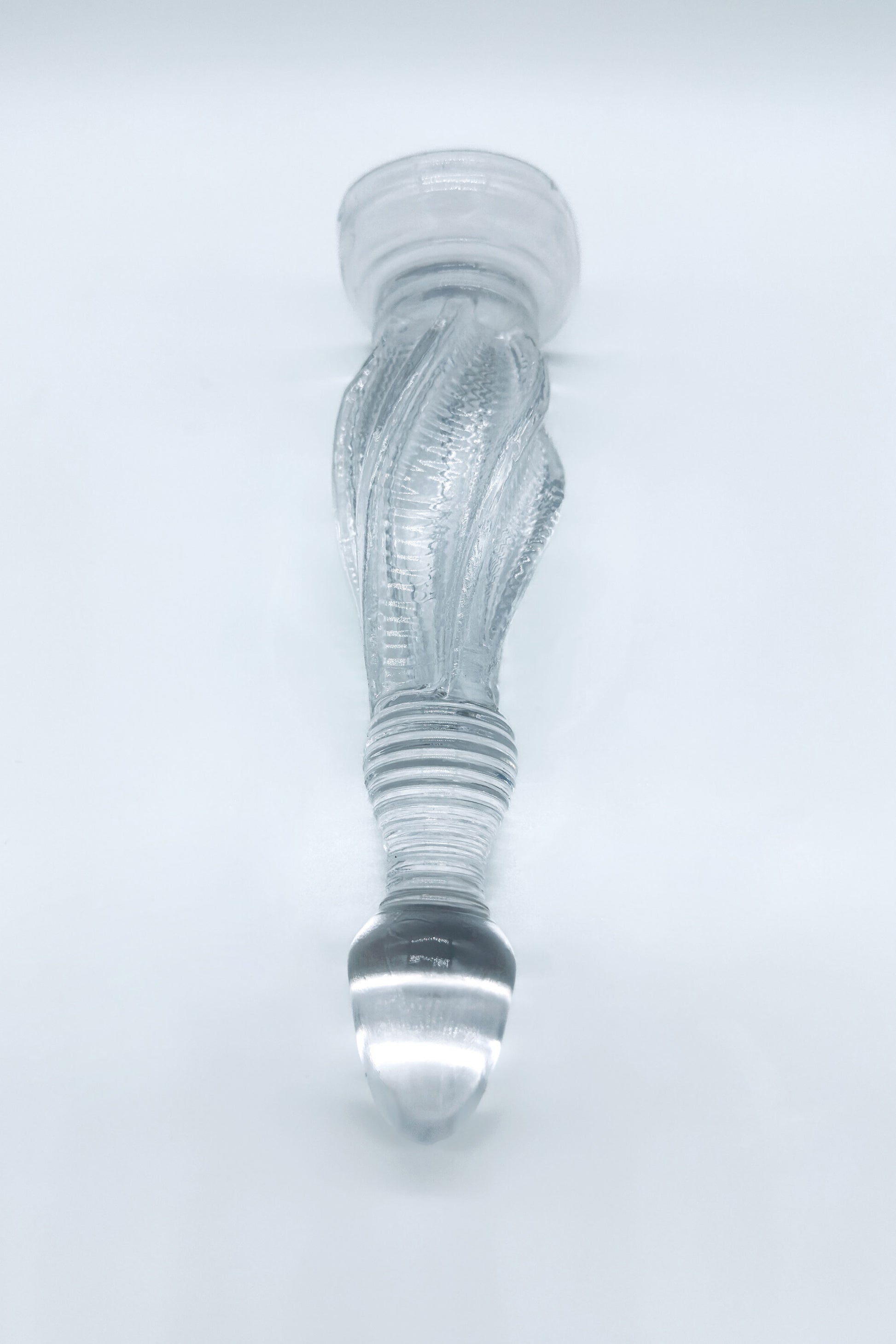 transparent silicone anal plug textured design