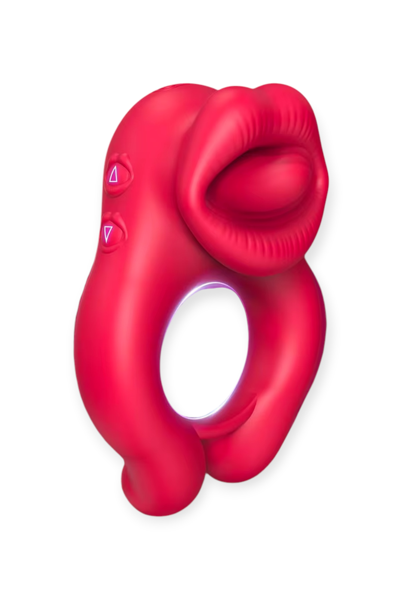 vibrating cock ring with tongue stimulator for couples rechargeable silicone ring