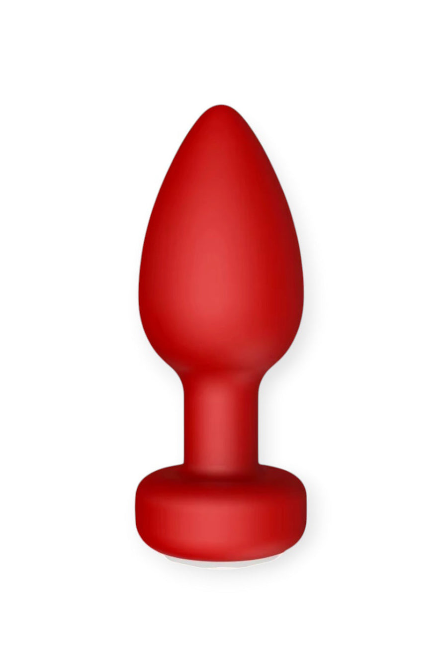 vibrating red butt plug with 10 modes waterproof silicone design
