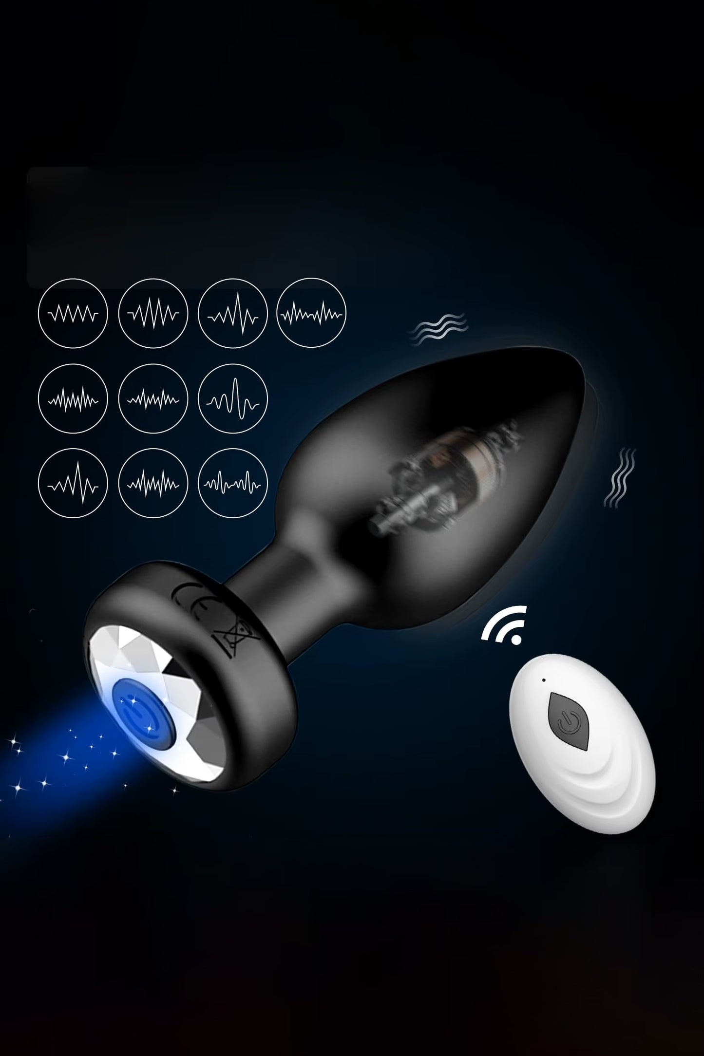 waterproof vibrating anal plug body-safe silicone material